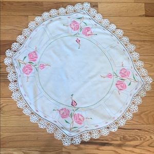 Vintage hand embroidered linen cloth